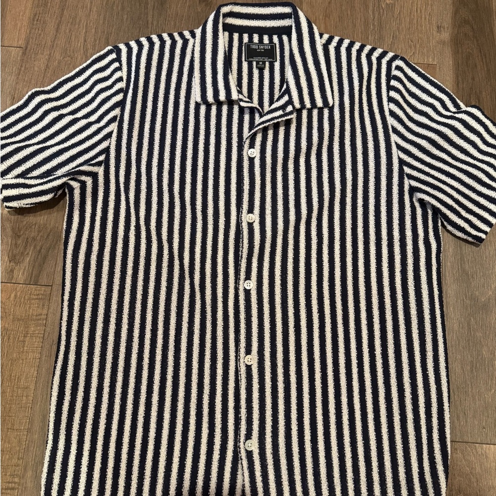 Todd Snyder Stripe Cabana Polo Boucle
Men Medium Classic Navy